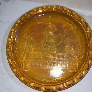 Indiana Glass Bicentennial Amber Plate